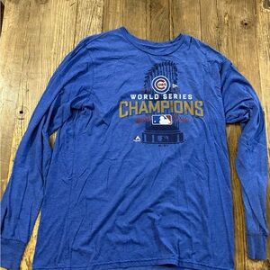 Cubs World Series Champions Blue Long Sleeve Tee